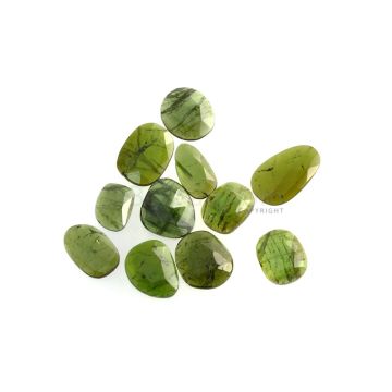 11 Pcs - 26.77 ct. - Green Tourmaline Rose Cut -9.3 x 7.2 x 2.1 mm to 15.1 x 9.3 x 1.8 mm (TRC1089)