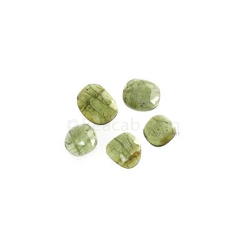 5 Pcs - 13.82 ct. - Green Tourmaline Rose Cut -10.3 x 9.5 x 3.1 mm to 13.6 x 10.4 x 2.5 mm (TRC1093)