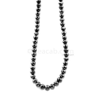 1 Line - 80.50 ct. - Faceted Black Diamond Beads - 4.50 to 5.30 mm - 15 in. (AABDIA1041)