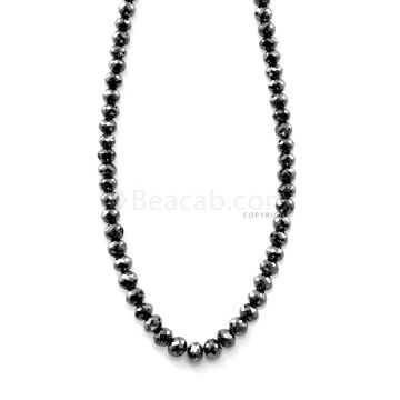 1 Line - 51.10 ct. - Faceted Black Diamond Beads - 3.20 to 4.40 mm - 15.25 in. (AABDIA1049)