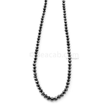 1 Line - 51.30 ct. - Faceted Black Diamond Beads - 3.40 to 4.40 mm - 15 in. (AABDIA1053)