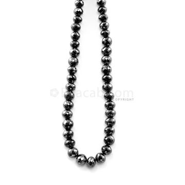 1 Line - 102.09 ct. - Black Diamond Faceted Beads - 4.10 to 6.30 mm - 15 in. (AABDIA1061)
