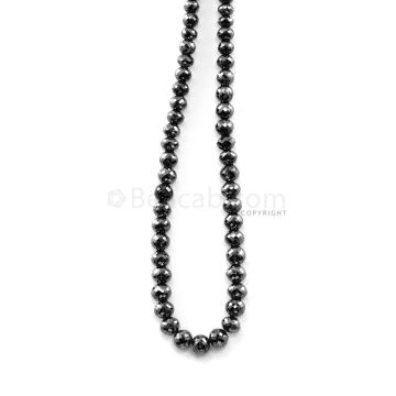 1 Line - 101.70 ct. - Black Diamond Faceted Beads - 4.30 to 6.20 mm - 15 in. (AABDIA1063)