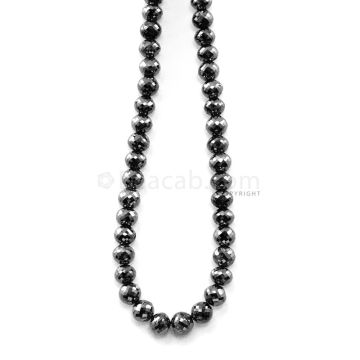 1 Line - 157.58 ct. - Black Diamond Faceted Beads - 5.90 to 7.10 mm - 15 in. (AABDIA1065)