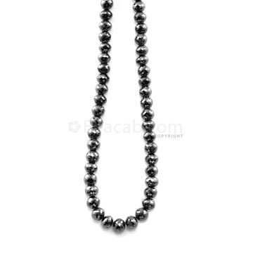 1 Line - 156.36 ct. - Black Diamond Faceted Beads - 6.00 to 7.20 mm - 15 in. (AABDIA1066)