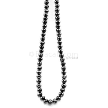 1 Line - 157.00 ct. - Black Diamond Faceted Beads - 6.10 to 7.00 mm - 15 in. (AABDIA1068)
