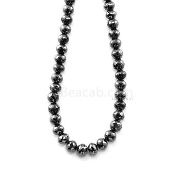 1 Line - 156.98 ct. - Black Diamond Faceted Beads - 6.10 to 7.10 mm - 15 in. (AABDIA1070)