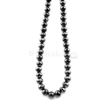 1 Line - 203.56 ct. - Black Diamond Faceted Beads - 7.00 to 8.30 mm - 15 in. (AABDIA1073)