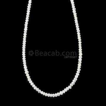 1 Line - 15.25 ct. - White Diamond Faceted Beads - 1.70 to 2.40 mm - 16.5 in. (WDIA1105)