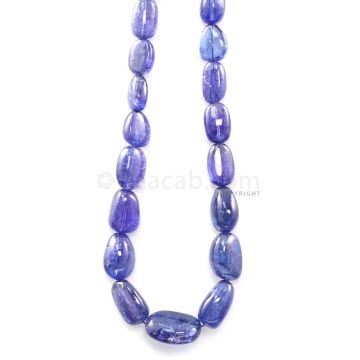 1 Line - 402.80 ct. - Violet Tanzanite Tumbled Beads - 11.5 x 8 mm to 20 x 15.2 mm - 20 in. (TZTUB1091)