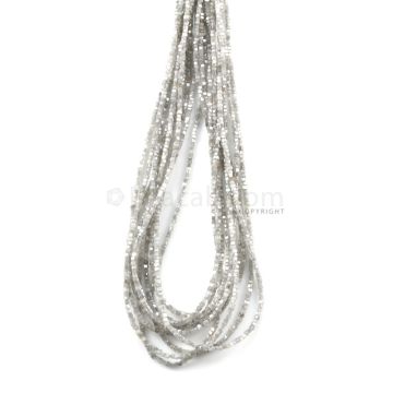 10 Lines - 139.62 ct. - Gray Diamond Cube Beads - 1.5 x 1.6 mm to 2 x 1.6 mm - 16 in. (GYDIACU1001)