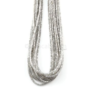 13 Lines - 275.37 ct. - Gray Diamond Cube Beads - 1.7 x 1.5 mm to 2.2 x 2.5 mm - 15.7 in. (GYDIACU1003)