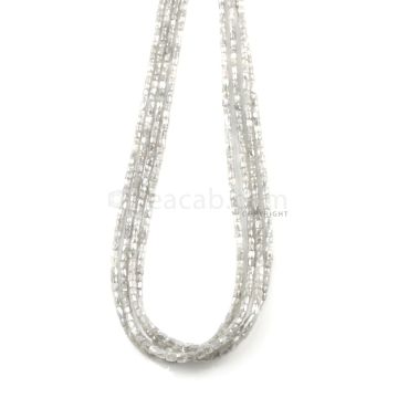 4 Lines - 85.21 ct. - Gray Diamond Cube Beads - 2 x 2 mm to 2.6 x 3 mm - 15 in. (GYDIACU1005)