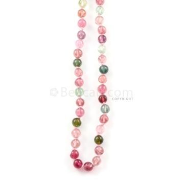 1 Line - 113.05 ct. - Medium Tones Multi-Tourmaline Plain Beads - 5.4 to 6 mm - 19 in. (MTOUR1027)