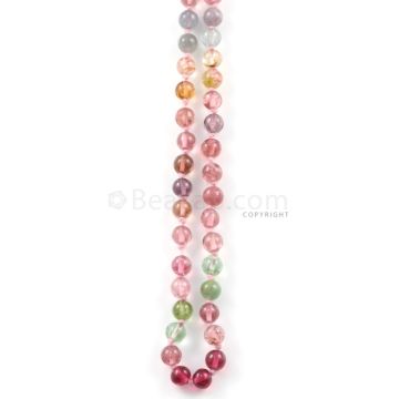 1 Line - 117.26 ct. - Medium Tones Multi-Tourmaline Plain Beads - 5.9 to 6 mm - 20 in. (MTOUR1028)