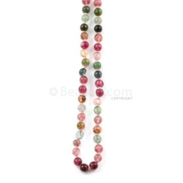 1 Line - 115.77 ct. - Medium Tones Multi-Tourmaline Plain Beads - 5.5 to 6 mm - 19 in. (MTOUR1030)
