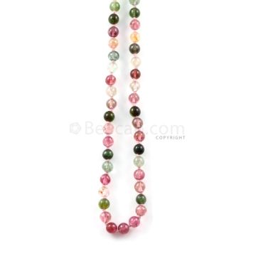 1 Line - 115.77 ct. - Medium Tones Multi-Tourmaline Plain Beads - 5.5 to 5 mm - 19 in. (MTOUR1033)