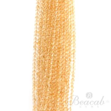 21 Lines of Light Yellow Citrine Plain Beads - 5 to 5.80 mm - 15 in. (CITSB1007)