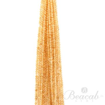 20 Lines of Medium Yellow Citrine Plain Beads - 4 to 5 mm - 15 in. (CITSB1015)