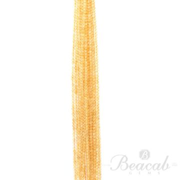 16 Lines of Medium Yellow Citrine Plain Beads - 3.50 mm - 15 in. (CITSB1018)