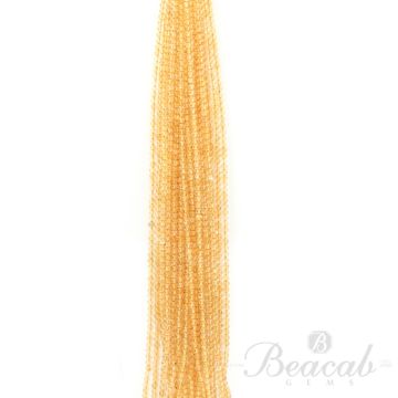 23 Lines of Medium Yellow Citrine Plain Beads - 4 mm - 15 in. (CITSB1021)