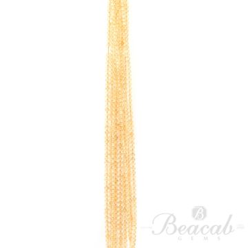 9 Lines of Light Yellow Citrine Plain Beads - 3 mm - 15 in. (CITSB1022)