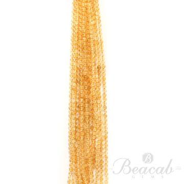 13 Lines of Medium Yellow Citrine Plain Beads - 5.30 to 5.50 mm - 15 in. (CITSB1023)
