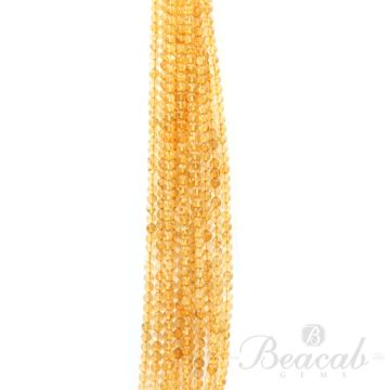 11 Lines of Medium Yellow Citrine Plain Beads - 5.80 mm - 15 in. (CITSB1024)