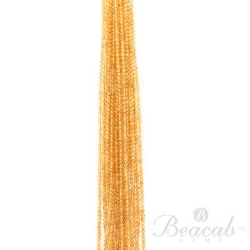 17 Lines of Medium Yellow Citrine Plain Beads - 3.80 mm - 15 in. (CITSB1025)