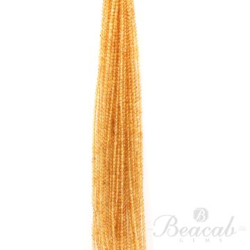 25 Lines of Medium Yellow Citrine Plain Beads - 3.50 mm - 15 in. (CITSB1026)