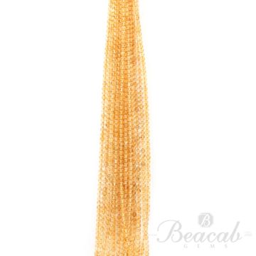 15 Lines of Medium Yellow Citrine Plain Beads - 4.50 mm - 15 in. (CITSB1027)
