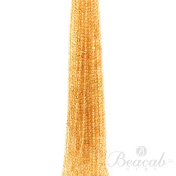 21 Lines of Medium Yellow Citrine Plain Beads - 5 mm - 15 in. (CITSB1029)
