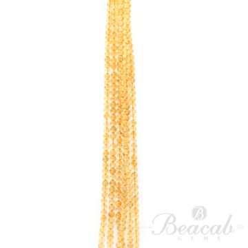 6 Lines of Medium Yellow Citrine Plain Beads - 5.50 mm - 15 in. (CITSB1032)