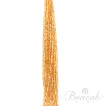 17 Lines of Medium Yellow Citrine Plain Beads - 3.50 mm - 15 in. (CITSB1033)
