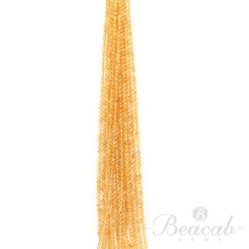 13 Lines of Medium Yellow Citrine Plain Beads - 4 mm - 15 in. (CITSB1035)