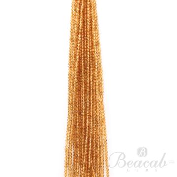 22 Lines of Dark Yellow Citrine Plain Beads - 3.50 to 4 mm - 15 in. (CITSB1036)