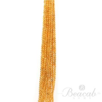 10 Lines of Dark Yellow Citrine Plain Beads - 4.5 to 5 mm - 15 in. (CITSB1039)
