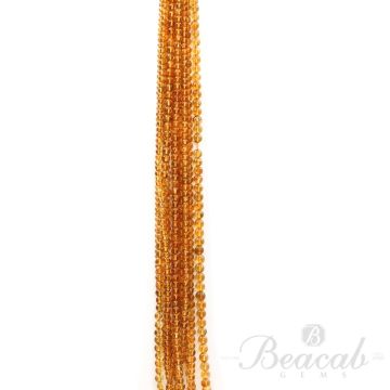 10 Lines of Dark Yellow Citrine Plain Beads - 3.5 to 5 mm - 15 in. (CITSB1040)