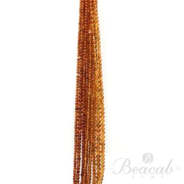 10 Lines of Dark Yellow Citrine Plain Beads - 3 to 5 mm - 15 in. (CITSB1041)