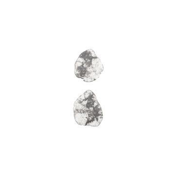 2 Pcs. - 6.08 cts. - Grayish White Diamond Slices - 20.49 x 17.51 x 0.69 mm to 22.35 x 16.93 x 0.69 mm (DS1160)