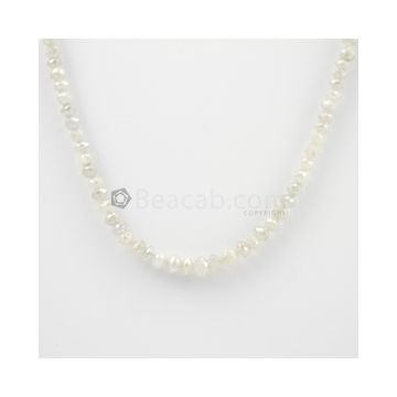 3.30 to 4.60 mm - 1 Line - White Diamond Faceted Beads - 42.00 carats (WDia1027)